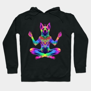 Meditation, Psychedelic Dog Zen Master - Positive Vibes Hoodie